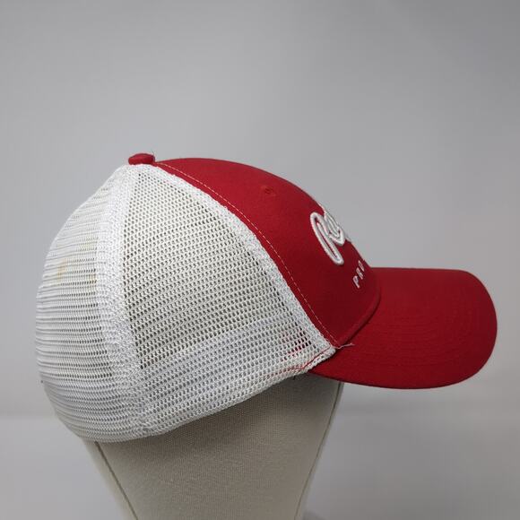 Rawlings Pro Baseball Fitted Trucker Hat Red XL Embroidered Colorblock - Picture 6 of 10
